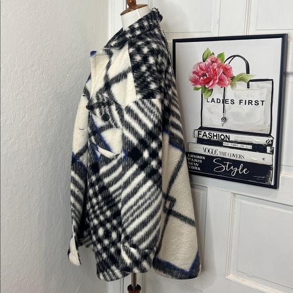 Anine Bing Oakley Multicolored Plaid Oversized Jacket Size XS - Picture 10 of 12
